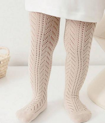 Oatmeal chevron pointelle vintage openwork baby girl tights – AWA Baby Boutique
