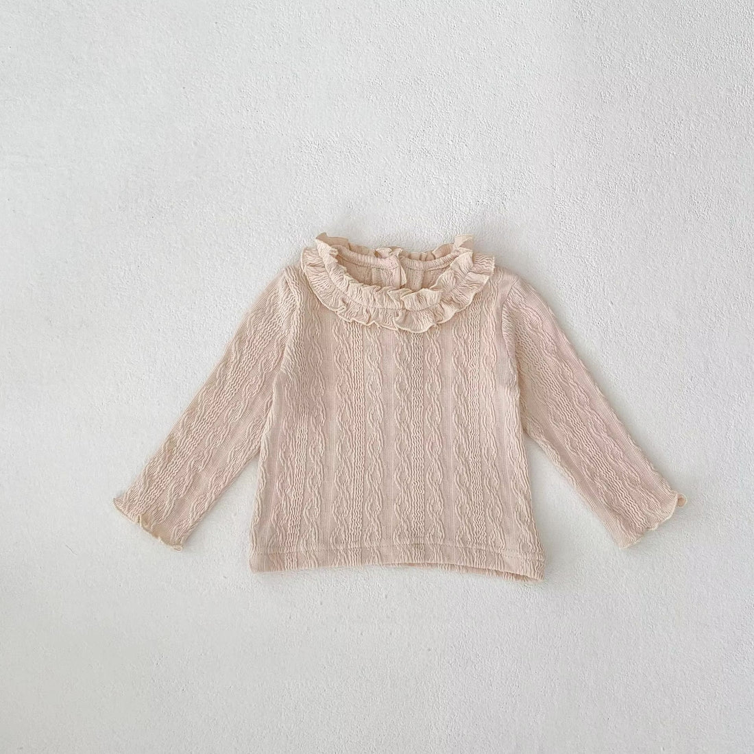 Cream vintage ruffle collar lace blouse with long sleeves for baby girl – AWA Baby Boutique