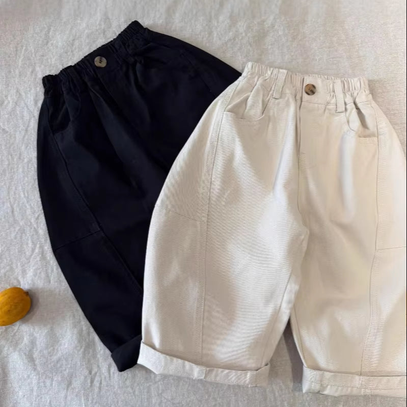 Cream and black vintage high-waist balloon barrel pants for baby girl – AWA Baby Boutique