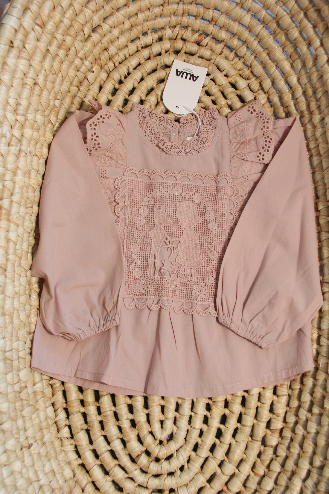 Vintage rose baby girl heirloom blouse with hand-embroidered bunny detail – AWA Baby Boutique